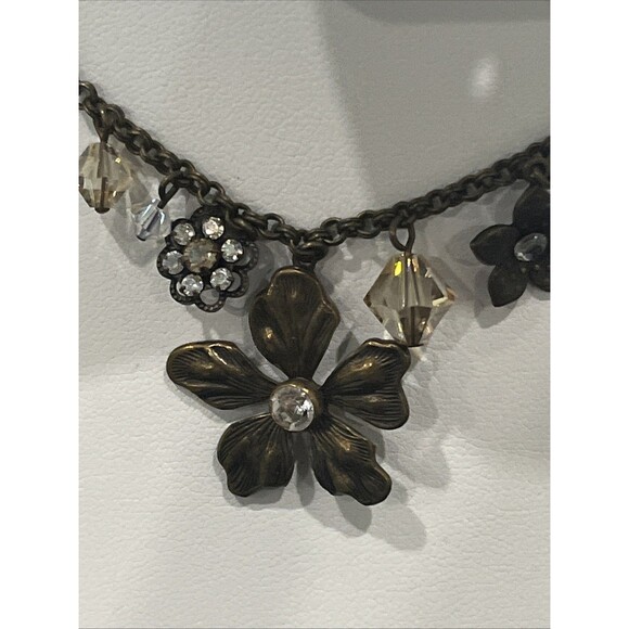 Liz Palacios SF Necklace Flower Filligree With Crystals - Picture 4 of 7